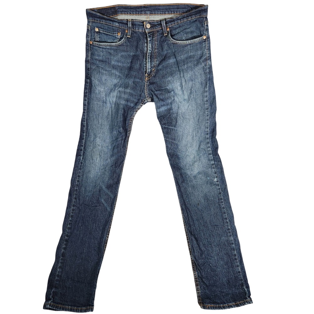 Levi's 505 Jeans Mens 34X34 Blue Regular Fit Good Straight Leg Denim